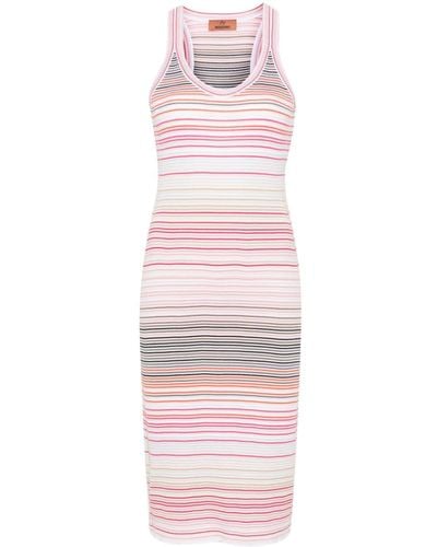 Missoni Stripe-pattern Knitted Dress - Pink