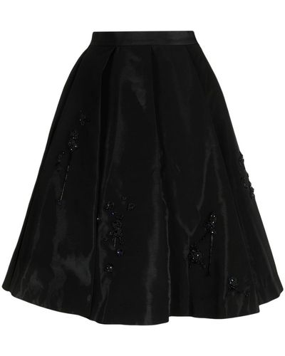 Undercover Embroidered High-waisted Skirt - Black