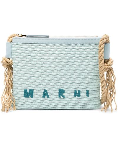 Marni Marcel Summer Raffia Shopper - Blauw