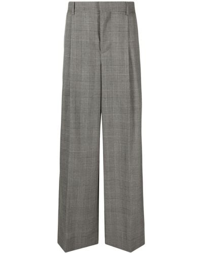 Moschino Check-pattern Wide-leg Tailored Pants - Grey