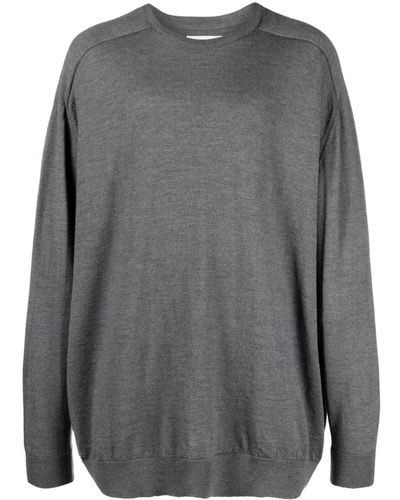 Societe Anonyme Pull en laine vierge Sadrsa à col rond - Gris