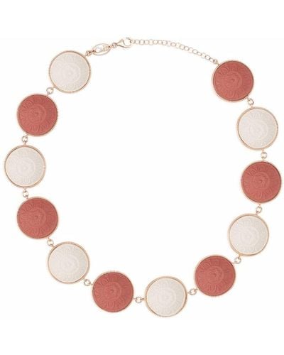 Cameo & Beyond Rosa Disk Necklace - White