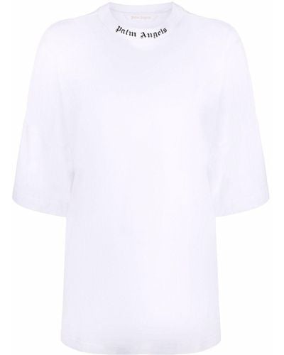 Palm Angels Oversized Logo-print Cotton-jersey T-shirt - White