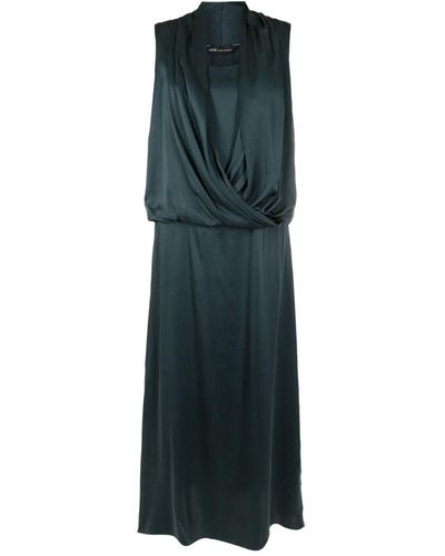 UMA | Raquel Davidowicz Draped-detail Silk Dress - Green