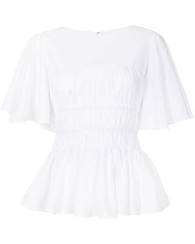 Isolda Vestido con apliques florales - Blanco