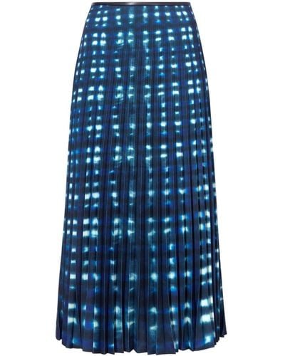 PROENZA SCHOULER WHITE LABEL Piper Tie-dye Pleated Midi Skirt - Blue