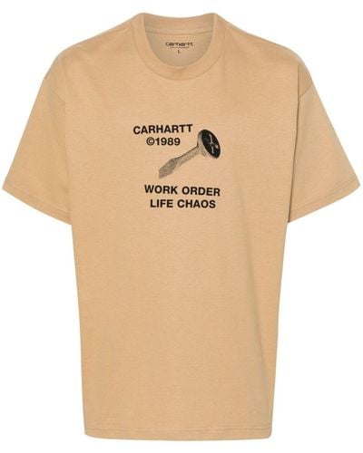 Carhartt Strange Screw スローガン Tシャツ - ナチュラル