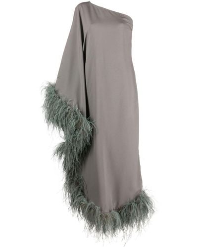 ‎Taller Marmo Ubud Feather-trim Gown - Grey