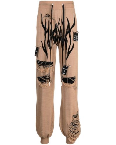 Haculla Distressed Knitted Track Pants - Natural