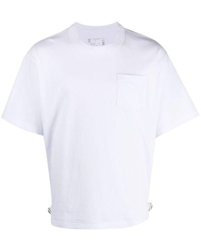 Sacai T-shirt en coton à manches courtes - Blanc
