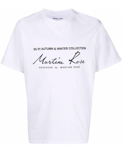 Martine Rose Camiseta con logo '90/'91 AW - Blanco