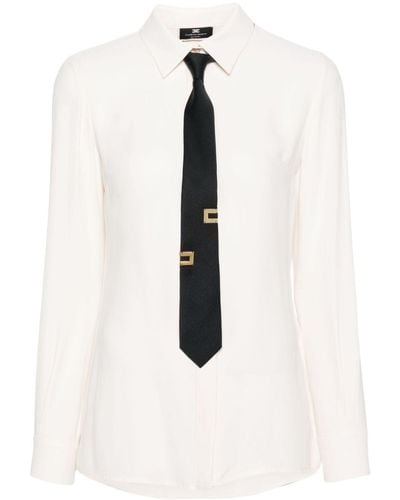 Elisabetta Franchi Shirt With Tie - White