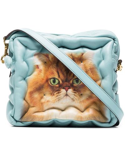 Anya Hindmarch Blue Cat Chubby Cube Leather Bag