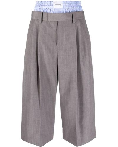 Alexander Wang Pantaloni crop con doppia vita - Grigio