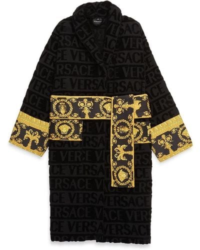 Versace Badjas Met Tekst - Zwart