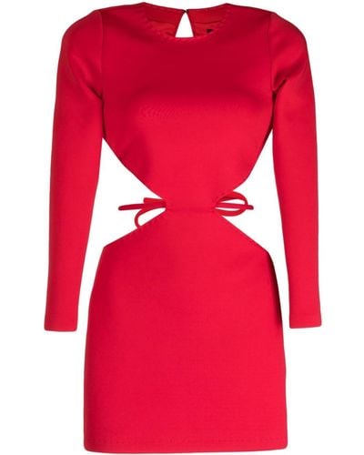 Cynthia Rowley Cut-out Long-sleeved Minidress - Red