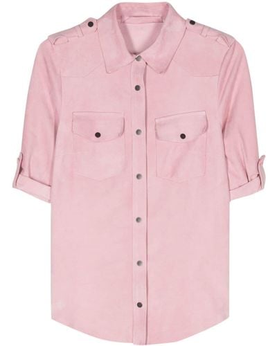 Salvatore Santoro Suede Shirt Jacket - Pink