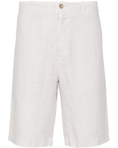 Fedeli Linen Bermuda Shorts - White