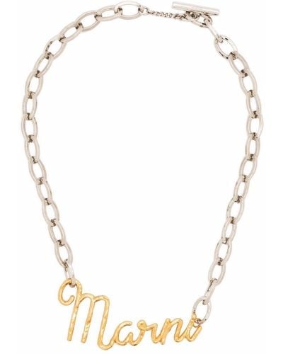 Marni Pendant Chain Necklace - Metallic