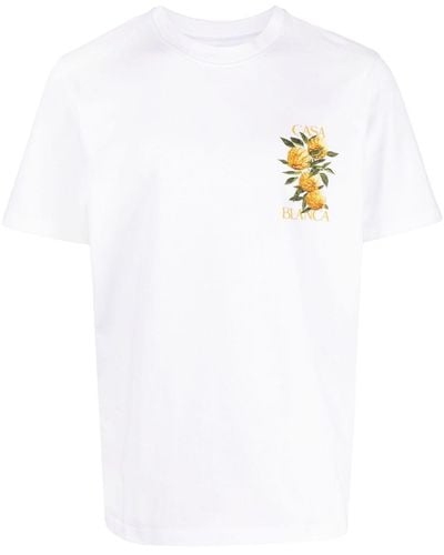 Casablancabrand T-shirt à fleurs - Blanc