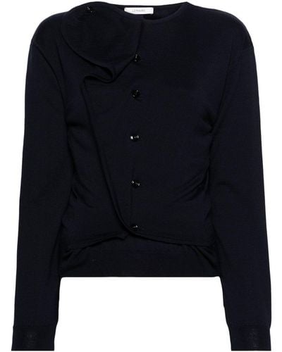 Lemaire Wool Blend Cardigan Sweater - Blue