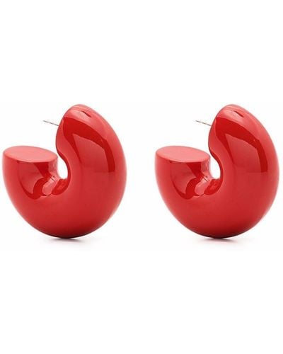 Uncommon Matters Boucles d'oreilles Beam à design épais - Rouge