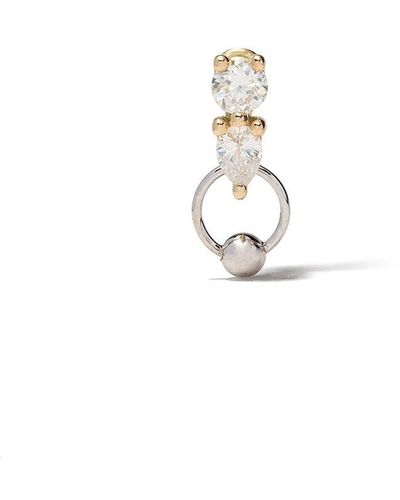 Delfina Delettrez 18kt White And Yellow Gold Two In One Diamond Earring