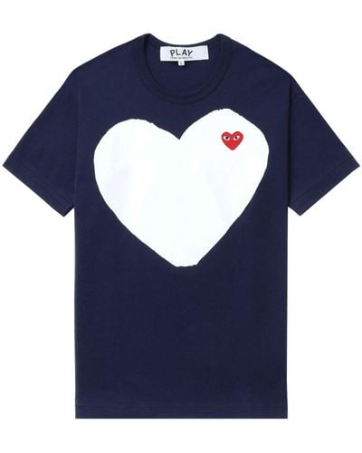 COMME DES GARÇONS PLAY T-Shirt mit Herz-Print - Blau