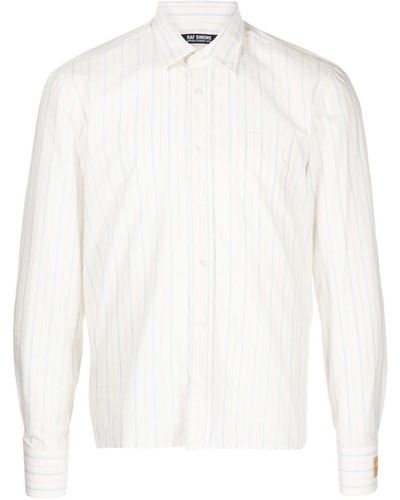 Raf Simons Stripe-print Long-sleeve Shirt - White