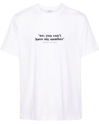 Off-White c/o Virgil Abloh Quote Number Tシャツ - ホワイト
