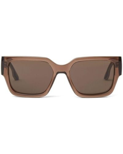 Karl Lagerfeld Karl Logo Translucent Rectangle-frame Sunglasses - Brown