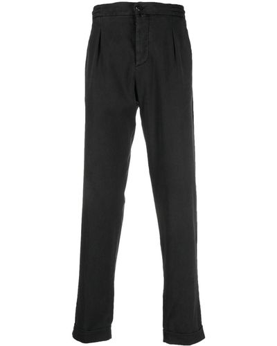 Kiton Pantalon droit à taille mi-haute - Noir