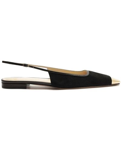 Alexandre Birman Olivia Slingback Flat Court Shoes - Black