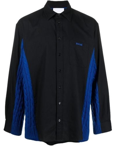 Koche Panelled Long-sleeve Shirt - Blue