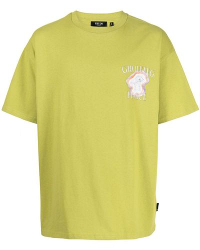 FIVE CM T-Shirt mit Pilz-Print - Gelb