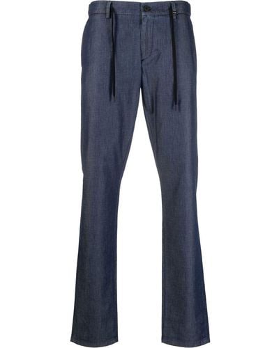 Canali Pantalones con cordones en la cintura - Azul