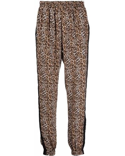 Gold Hawk Leopard Print Trousers - Natural