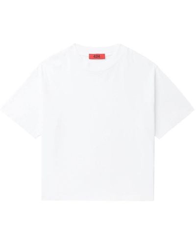 424 T-shirt Met Ronde Hals - Wit