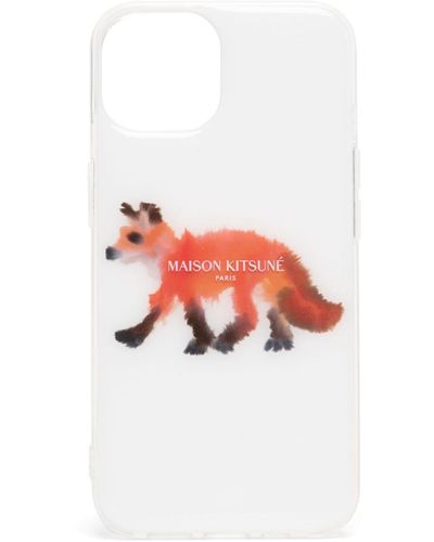Maison Kitsuné Watercolour-fox Phone Case - White