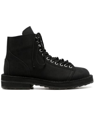 Yohji Yamamoto Lace-up Leather Ankle Boots - Black