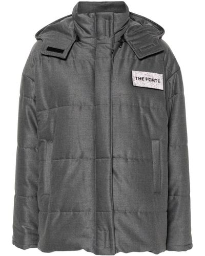 Forte Logo-patch Puffer Jacket - Gray