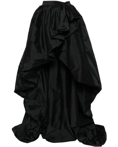 Saiid Kobeisy Taffeta Overskirt With Draped Bow - Black
