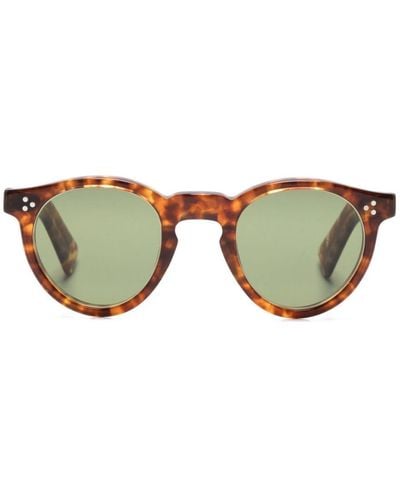 Lesca Urbi Round-frame Sunglasses - Brown