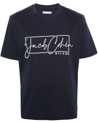 Jacob Cohen T-Shirt mit Logo-Print - Blau