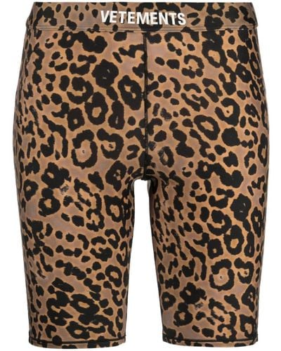 Vetements Leopard-print Biker Shorts - Natural