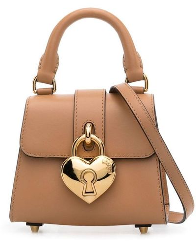 Moschino Sac cabas en cuir à détail de cadenas - Métallisé