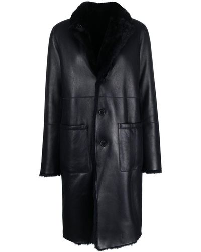 JOSEPH Manteau en peau lainée à design réversible - Noir
