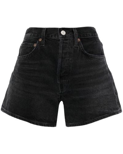 Agolde Parker Denim Shorts - Black