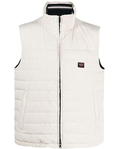 Paul & Shark Zip-up Quilted Down Gilet - Natural