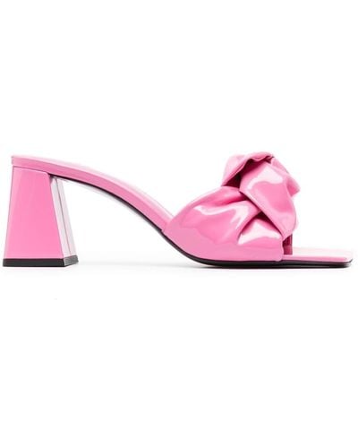 BY FAR Knot-detail Mules - Pink